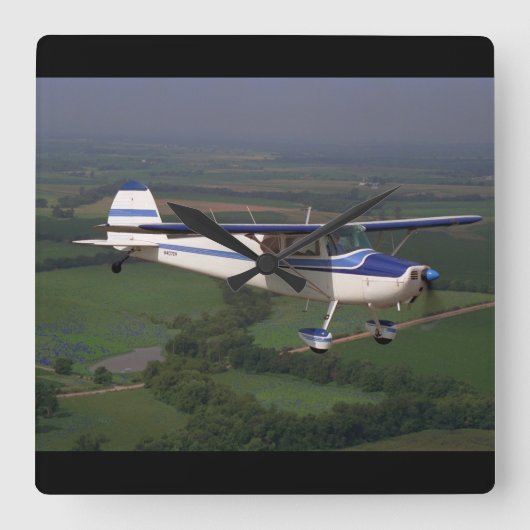 セスナ170 1948年の_Classic航空 スクエア壁時計 (正面)