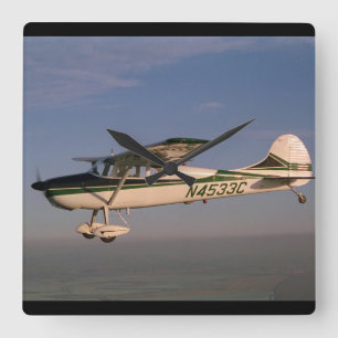 セスナ170 1953年、SonomaのCA_Classicの航空 スクエア壁時計