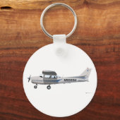 セスナ172スカイホークブルー キーホルダー (正面)