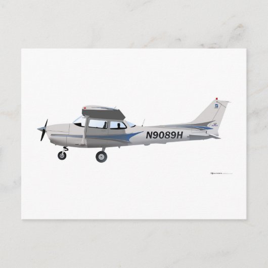 セスナ172スカイホークブルー ポストカード (正面)