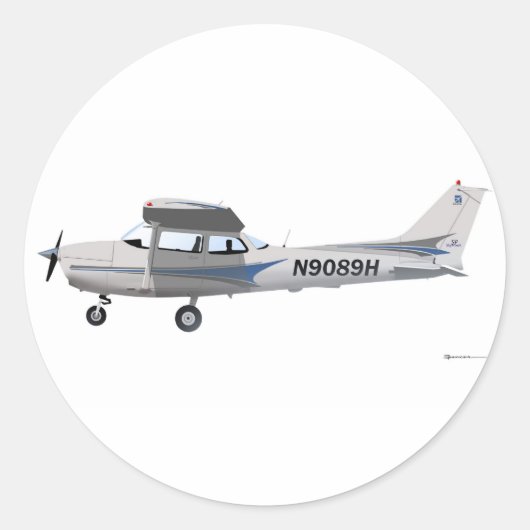 セスナ172 Skyhawkの青 ラウンドシール (正面)