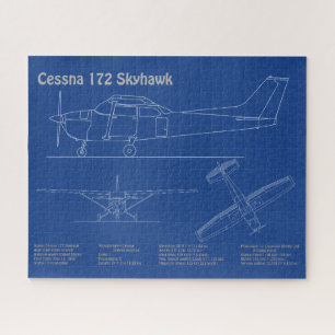 セスナ172 Skyhawk – 飛行機の設計図の計画AD ジグソーパズル
