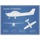 セスナ172 Skyhawk – 飛行機の設計図プランABD シール (正面)