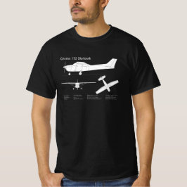 セスナ172 Skyhawk – 飛行機の設計図プランABD Tシャツ