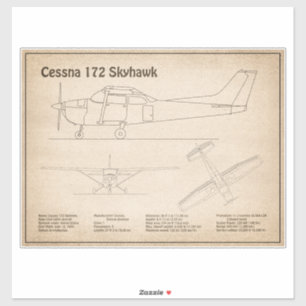 セスナ172 Skyhawk – 飛行機の設計図プランSD シール