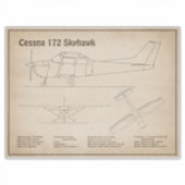 セスナ172 Skyhawk – 飛行機の設計図プランSD シール (正面)