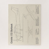 セスナ172 Skyhawk – 飛行機の設計図プランSD ジグソーパズル (縦)