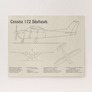セスナ172 Skyhawk – 飛行機の設計図プランSD ジグソーパズル