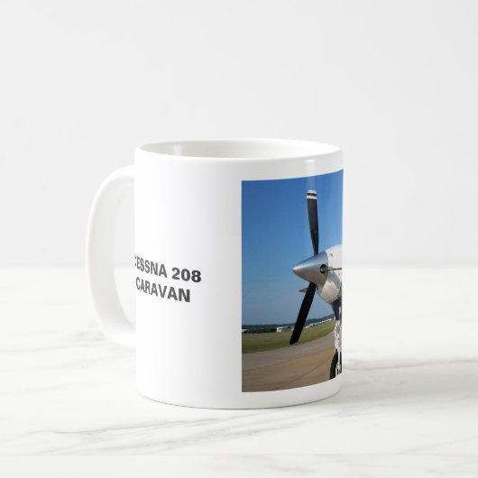 セスナ208 CARAVAN飛行機マグ コーヒーマグカップ (正面左)