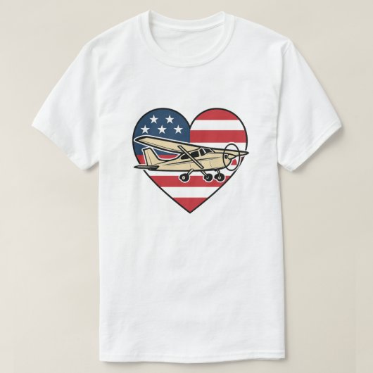 セスナ・アメリカ国旗 Tシャツ (デザイン正面)
