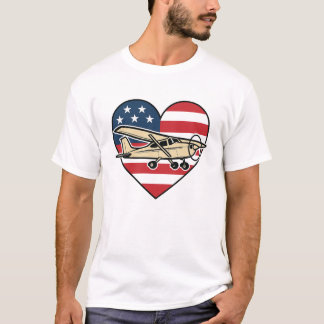 セスナ・アメリカ国旗 Tシャツ