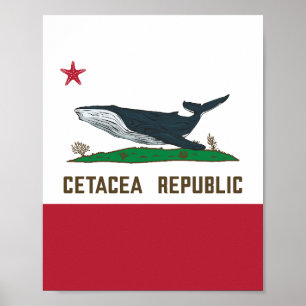 セタセア共和国クジラ国旗のコルカル ポスター