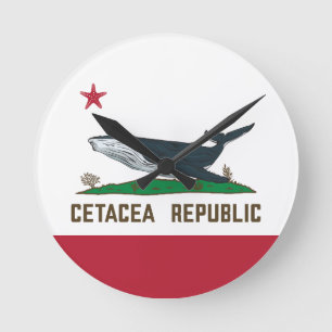セタセア共和国クジラ国旗のコルカル ラウンド壁時計