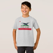 セタセア共和国クジラ国旗のコルカル Tシャツ (正面フル)