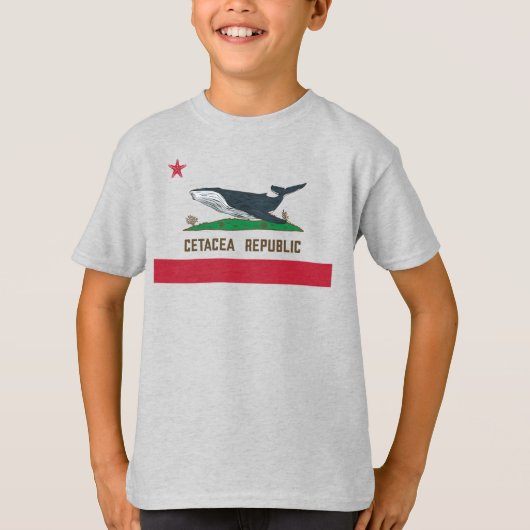 セタセア共和国クジラ国旗のコルカル Tシャツ (正面)