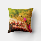 セダム祈フラワー抽象芸術上のマンティスオングランジ クッション (裏面)