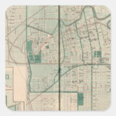 セダルビルを持つフォートワインの地図 スクエアシール (正面)