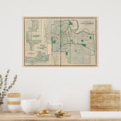 セダルビルを持つフォートワインの地図 ポスター (キッチン)