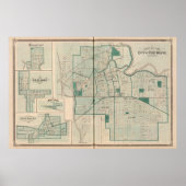 セダルビルを持つフォートワインの地図 ポスター (正面)