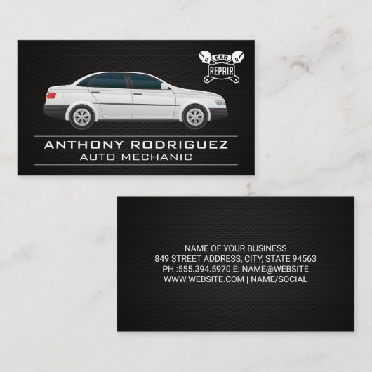 セダンカー |自動修復 |整備士 名刺 (正面/裏面)