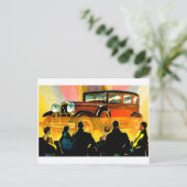 セダンツーリングカー～ヴィンテージ自動車広告 ポストカード (スタンド正面)