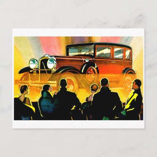 セダンツーリングカー～ヴィンテージ自動車広告 ポストカード (正面)