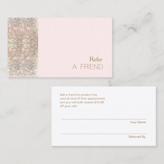 セックフェイクイン美しいサロンは友人ライトピンクを参照 紹介カード (正面/裏面)