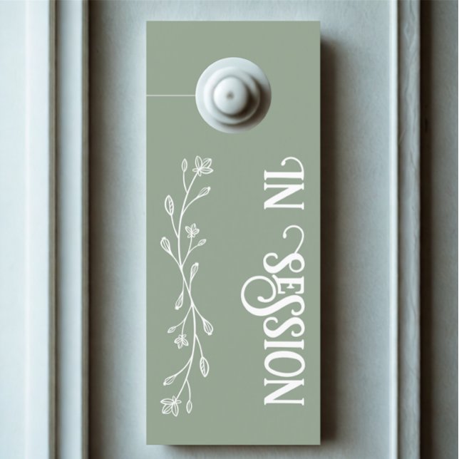 セッシモダンョン中のパーソナライズされた文字結婚のリーフ ドアノブサイン (Modern custom text in session door hanger)