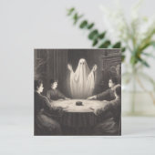 セッションに幽霊が現れるアンティークイラスト カード (スタンド正面)