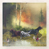 セッターズファミリ ガラスコースター (正面)