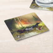 セッターズファミリ スクエアペーパーコースター (アングル)