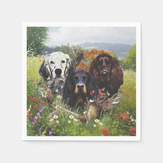 セッターズファミリ スタンダードカクテルナプキン (正面)