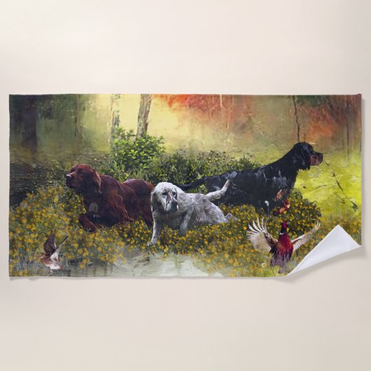 セッターズファミリ ビーチタオル (正面)