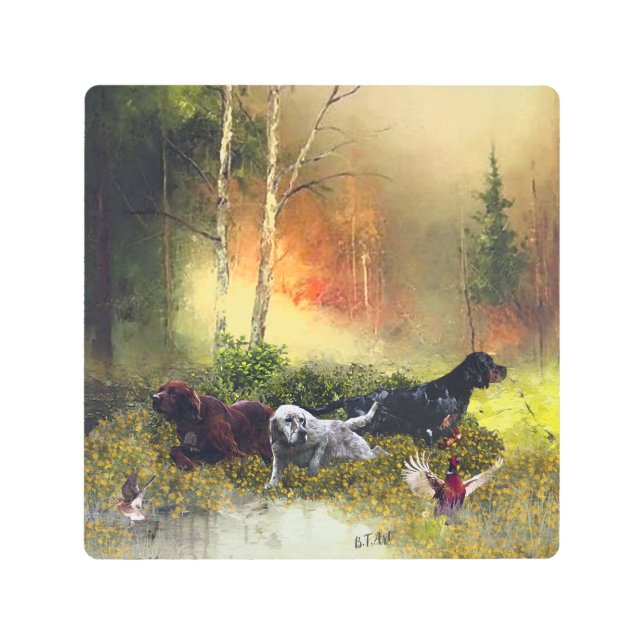 セッターズファミリ メタルプリント (正面)