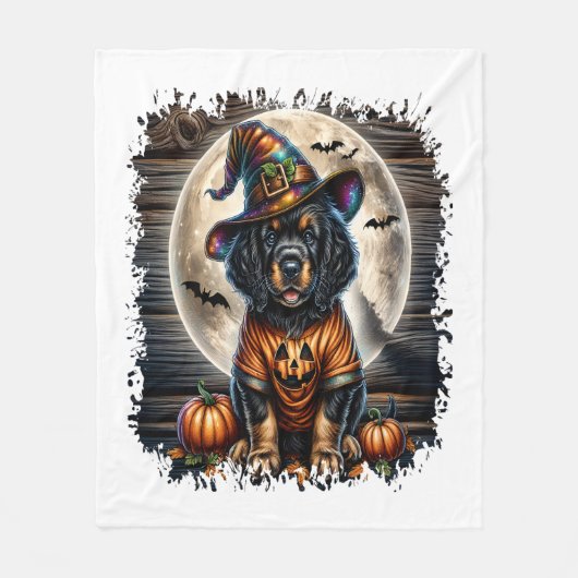 セッタードッグハロウィーン広場 フリースブランケット (正面)