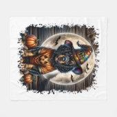 セッタードッグハロウィーン広場 フリースブランケット (正面(横))