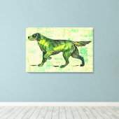 セッター犬 キャンバスプリント (インサイチュ (ウッドフロア))