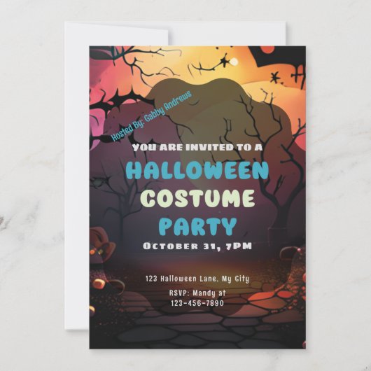 セッティングサンこうもりカボピンハロウィーン 招待状 (正面)