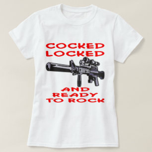 セットされたロックされたおよび揺れること準備ができた Tシャツ