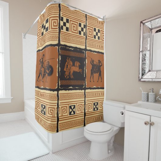 セットの型枠の古代ギリシャのテーマで シャワーカーテン (インサイチュ)