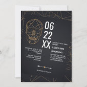 セットの幾何学的なスカルの結婚式を離れて 招待状 (正面)