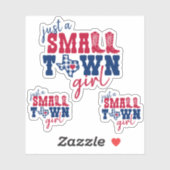 セットの3つの小さな町の女の子テキサス州カスタムカット シール (シート)