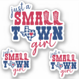 セットの3つの小さな町の女の子テキサス州カスタムカット シール
