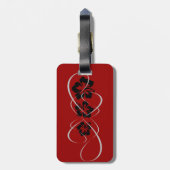 セットを結婚します-ハイビスカスによっては黒い赤が活気づきます ラゲッジタグ (裏面縦)