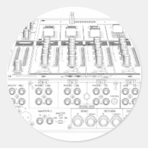 セットアップされる先駆的CDJ-1000 - DJ Djingのディスクジョッキー ラウンドシール