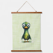 セットオブトリプル不機嫌鳥抽象芸術グリーンブルーイエロー 吊り下げ型タペストリー (正面2)