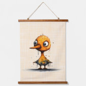 セットオブトリプル不機嫌鳥抽象芸術グリーンブルーイエロー 吊り下げ型タペストリー (正面3)