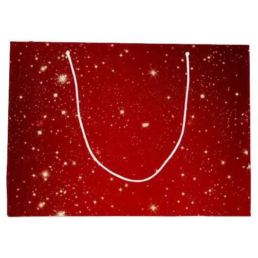 セットクリスマスレッド金ゴールドツリーの星名 ラージペーパーバッグ (裏面)
