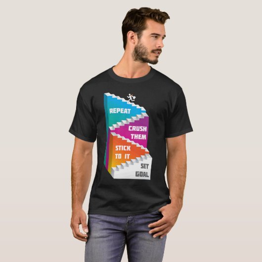 セットゴールそれらを押し潰すやる気を起こさせることわざ Tシャツ (正面フル)