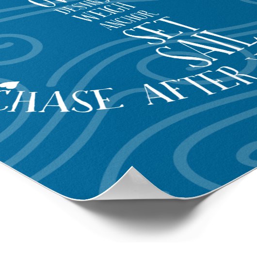 セットセイル&チェースユドリームズ航海の引用文いかり ポスター (角)